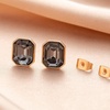 image:imageOctagon Austrian Crystal Dainty Stud Earrings for Women  14K Gold PlatedHypoallergenic S925 Sterling Silver PostBrilliant Octagon CutMinimalist Design for Daily LooksBlack
