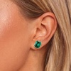 image:imageOctagon Austrian Crystal Dainty Stud Earrings for Women  14K Gold PlatedHypoallergenic S925 Sterling Silver PostBrilliant Octagon CutMinimalist Design for Daily LooksGreen