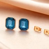 image:imageOctagon Austrian Crystal Dainty Stud Earrings for Women  14K Gold PlatedHypoallergenic S925 Sterling Silver PostBrilliant Octagon CutMinimalist Design for Daily LooksDark Blue