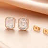 image:imageOctagon Austrian Crystal Dainty Stud Earrings for Women  14K Gold PlatedHypoallergenic S925 Sterling Silver PostBrilliant Octagon CutMinimalist Design for Daily LooksClear White