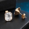 image:imageOctagon Austrian Crystal Dainty Stud Earrings for Women  14K Gold PlatedHypoallergenic S925 Sterling Silver PostBrilliant Octagon CutMinimalist Design for Daily LooksClear White