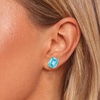 image:imageOctagon Austrian Crystal Dainty Stud Earrings for Women  14K Gold PlatedHypoallergenic S925 Sterling Silver PostBrilliant Octagon CutMinimalist Design for Daily LooksAqua Blue