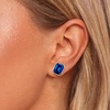 image:imageOctagon Austrian Crystal Dainty Stud Earrings for Women  14K Gold PlatedHypoallergenic S925 Sterling Silver PostBrilliant Octagon CutMinimalist Design for Daily LooksRoyal Blue