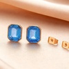 image:imageOctagon Austrian Crystal Dainty Stud Earrings for Women  14K Gold PlatedHypoallergenic S925 Sterling Silver PostBrilliant Octagon CutMinimalist Design for Daily LooksRoyal Blue