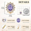 image:imageOval Austrian Crystal Halo Clip On Earrings for Women  Oval Austrian Crystal with Zircon Halo14K GoldPlatedSilicone Comfort PadGift Box IncludedFor Daily and Evening EventsLavender