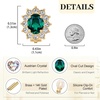 image:imageOval Austrian Crystal Halo Clip On Earrings for Women  Oval Austrian Crystal with Zircon Halo14K GoldPlatedSilicone Comfort PadGift Box IncludedFor Daily and Evening EventsGreen
