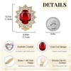 image:imageOval Austrian Crystal Halo Clip On Earrings for Women  Oval Austrian Crystal with Zircon Halo14K GoldPlatedSilicone Comfort PadGift Box IncludedFor Daily and Evening EventsRed