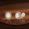 image:imageOval Austrian Crystal Halo Clip On Earrings for Women  Oval Austrian Crystal with Zircon Halo14K GoldPlatedSilicone Comfort PadGift Box IncludedFor Daily and Evening EventsWhite Clear