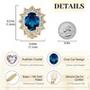 image:imageOval Austrian Crystal Halo Clip On Earrings for Women  Oval Austrian Crystal with Zircon Halo14K GoldPlatedSilicone Comfort PadGift Box IncludedFor Daily and Evening EventsDark Blue