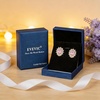 image:imageOval Austrian Crystal Halo Clip On Earrings for Women  Oval Austrian Crystal with Zircon Halo14K GoldPlatedSilicone Comfort PadGift Box IncludedFor Daily and Evening EventsPink