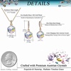 image:imageEVEVIC Austrian Crystal Cube Pendant Necklace and Earrings Set for WomenAurora Borealis