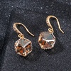 image:imageEVEVIC Austrian Crystal Cube Pendant Necklace and Earrings Set for WomenLight Topaz Rose Goldtone