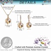 image:imageEVEVIC Austrian Crystal Cube Pendant Necklace and Earrings Set for WomenLight Topaz Rose Goldtone