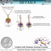 image:imageEVEVIC Austrian Crystal Cube Pendant Necklace and Earrings Set for WomenRainbow Crystal Rose Goldtone