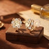 image:imageEVEVIC Austrian Crystal Flower Clip On Earrings for Women 14K Gold PlatedChampagne
