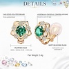 image:imageEVEVIC Austrian Crystal Flower Clip On Earrings for Women 14K Gold PlatedGreen
