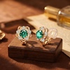 image:imageEVEVIC Austrian Crystal Flower Clip On Earrings for Women 14K Gold PlatedGreen