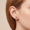 image:imageEVEVIC Austrian Crystal Flower Clip On Earrings for Women 14K Gold PlatedRed