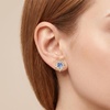 image:imageEVEVIC Austrian Crystal Flower Clip On Earrings for Women 14K Gold PlatedRoyal Blue