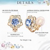 image:imageEVEVIC Austrian Crystal Flower Clip On Earrings for Women 14K Gold PlatedRoyal Blue