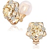 image:imageEVEVIC Austrian Crystal Flower Clip On Earrings for Women 14K Gold PlatedChampagne