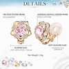 image:imageEVEVIC Austrian Crystal Flower Clip On Earrings for Women 14K Gold PlatedPink