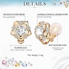 image:imageEVEVIC Austrian Crystal Flower Clip On Earrings for Women 14K Gold PlatedWhite Clear