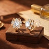 image:imageEVEVIC Austrian Crystal Flower Clip On Earrings for Women 14K Gold PlatedWhite Clear