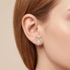 image:imageEVEVIC Austrian Crystal Flower Clip On Earrings for Women 14K Gold PlatedWhite Clear