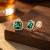image:imageEVEVIC Austrian Crystal Square Clip On Earrings for WomenGreen