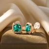 image:imageEVEVIC Austrian Crystal Square Clip On Earrings for WomenGreen