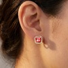 image:imageEVEVIC Austrian Crystal Square Clip On Earrings for WomenRed