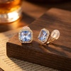 image:imageEVEVIC Austrian Crystal Square Clip On Earrings for WomenRoyal Blue