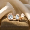 image:imageEVEVIC Austrian Crystal Square Clip On Earrings for WomenWhite Clear