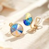 image:imageEVEVIC Round Austrian Crystal Clip On Earrings for WomenAurora Borealis