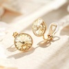 image:imageEVEVIC Round Austrian Crystal Clip On Earrings for WomenChampagne