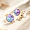 image:imageEVEVIC Round Austrian Crystal Clip On Earrings for WomenVitrail Light