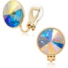 image:imageEVEVIC Round Austrian Crystal Clip On Earrings for WomenAurora Borealis