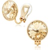 image:imageEVEVIC Round Austrian Crystal Clip On Earrings for WomenChampagne