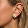 image:imageEVEVIC Austrian Crystal Flower Clip On Earrings for Women 14K Gold PlatedAurora Borealis