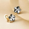image:imageEVEVIC Austrian Crystal Flower Clip On Earrings for Women 14K Gold PlatedBlack