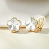 image:imageEVEVIC Austrian Crystal Flower Clip On Earrings for Women 14K Gold PlatedClear White