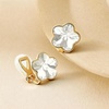 image:imageEVEVIC Austrian Crystal Flower Clip On Earrings for Women 14K Gold PlatedClear White