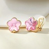 image:imageEVEVIC Austrian Crystal Flower Clip On Earrings for Women 14K Gold PlatedLight Pink