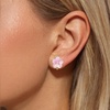 image:imageEVEVIC Austrian Crystal Flower Clip On Earrings for Women 14K Gold PlatedLight Pink