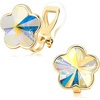 image:imageEVEVIC Austrian Crystal Flower Clip On Earrings for Women 14K Gold PlatedAurora Borealis