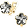 image:imageEVEVIC Austrian Crystal Flower Clip On Earrings for Women 14K Gold PlatedBlack