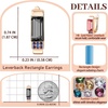 image:imageEVEVIC Rectangle Austrian Crystal Leverback Drop Earrings for WomenBlackGoldtone